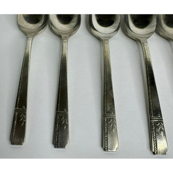 Oneida Grenoble Heirloom Plate Silver Tea Spoons Set Of 7 - Picture 3 of 8